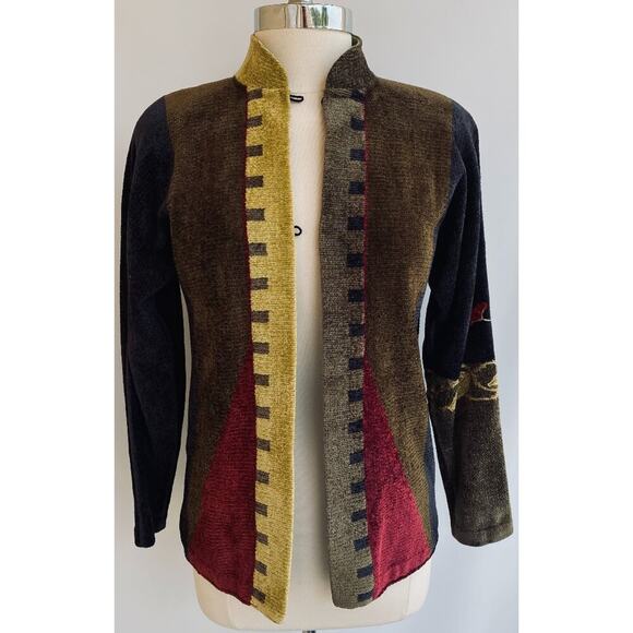 NWT Mina Norton Jacket Blazer Asian Inspired Chenille USA L - Picture 5 of 12